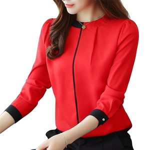 Chiffon Women Blus Shirt Long Sleeve Red Women's Clothing Office Lady Blus Women's Tops Ladies 'Shirt Blusa A91 30 210308