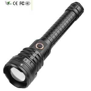 Ny XHP160 Den mest ljusaste LED -ficklampan med kraftbankfunktion USB -uppladdningsbar 18650 eller 26650 Battery Zoomable Torch Litwod