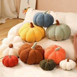 Cushion/Decorative Pillow Fluffy Stuffed Yellow White Pumpkin Toy Like Real Fruit Vegetable Halloween's Day Party Car Sofa Pillows Decor