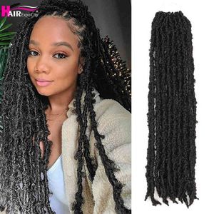 22" Long Butterfly Locs Crochet Hair Synthetic Pre-Twisted Bob Soft Faux Braids Extensions Expo City 220610