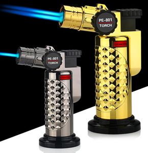 Single Double Torch Jet Flame Refillable Cigar Lighter Windproof Butane Torch tändare Ingen gas