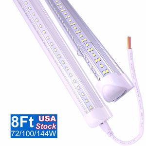 LED Integrated Tube Light, T8 Shop Lights, Hanging or Surface Mount, High Output, 100Watt 10000 Lumens, 6500K Cold White , 8 Feet, 25 Pack OEMLED