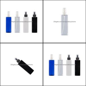 Packing Bottles Office School Business Industrial Empty Plastic Container With Spray Pump Ml Square White Transparent Blue Black Pet Bo