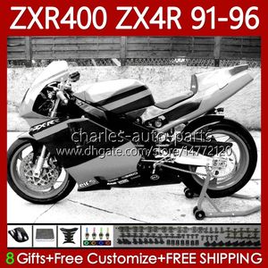 OEM Body For KAWASAKI NINJA ZXR 400 CC ZX-4R ZX4R 91-96 Bodywork 138No.157 ZX 4R 400CC ZXR400 Black white 91 92 93 94 95 96 ZXR-400 1991 1992 1993 1994 1995 1996 Fairing Kit