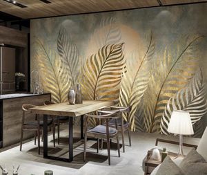 high quality material 3D wallpaper mural stereoscopic for walls coffee art music bar HD printing photo plant leaf mural backdrop wallpapers