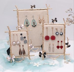 Creative Vintage Linen photo frame jewelry racks metal earrings display board Earring show Necklace rack