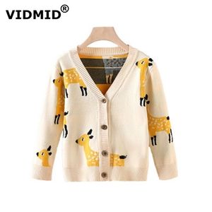 Vidmid Baby Girls Cardigan Sweter's Sweter Płaszcz Kurtki dla dzieci Kurtki dla niemowląt Dziewczęce Oderwane Ziemia Odzież jesiennej płaszcza 7123 01 LJ201130