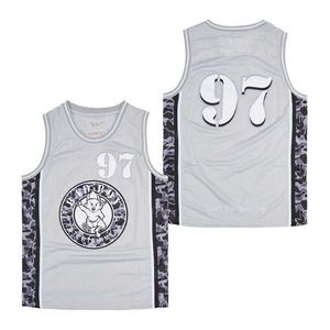 Movie Film Basketball Blank 97 Bad Boys Jerseyss 1997 Retro Hip Hop For Sport Fans Pure Cotton Embroidery And Stitched HipHop Uniform Breathable Team Color Grey