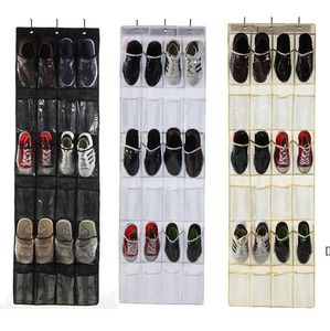 Wall-hanging Fabric Shoes Storages Bags 24 Pocket Shoe Organizer Behind the Door Storage Bag Space Saver Hanging Bag BBE13780