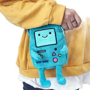 Ins Finn Jake Figur Umhängetasche Swag Rap Plüsch Münze Handytasche Anime Advanture Robert BMO Spielzeug für Kinder 220329