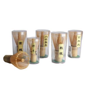 Batedor de chá de bambu Matcha natural Batedor de ferramentas Escova de agitação profissional para chás Cerimônia Pincéis estilo 8