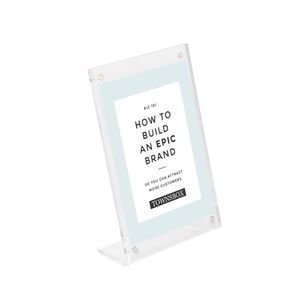 Magnetic L-slanted Acrylic Photo Stand A5 A4 Clear Plastic Frame Tag Card Poster Sign Holder Table Counter Desktop L-display