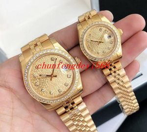 Mens Watch couple watch diamond bezel 8215 Movement gold silver black Dial Automatic Wristwatch five-bead steel strap Sapphire Glass water proof Watches