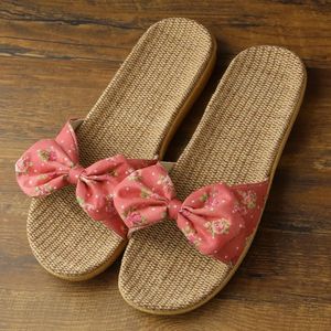 Slippers Soft Linen Indoor Home Men And Women Summer Open-toed Sandals Couple Shoes Multi-style Non-slip Eva