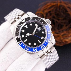 Relógio masculino Relógio de pulso Dhgate Black Ceramic Bezel Aço inoxidável Relógio de 40 mm 116710 GMT automático Movimento mecânico Master Montre De Luxe relógios com número de calendário