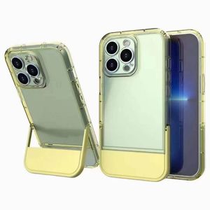 Capa de suporte invisível para iphone 15 14 13 12 11 pro max x xs xr 8 7 plus capa de telefone transparente tpu kickstand suporte de capa de telefone 200 peças