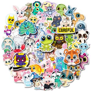 Novo sexy 50pcs olhos grandes e fofaces adesivos de animais de desenho animado grafite laptop laptop skateboard diy impermeável infantil start stick sticker