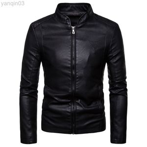 Foreign Trade European And American Men Jacket Men Youth Stand Collar Punk Men Motorcycle Leather Jacket L220801