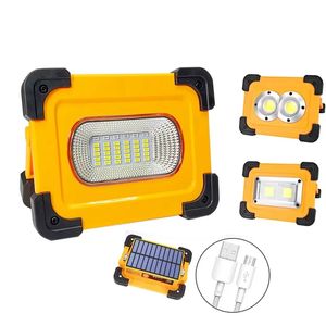 Luci da lavoro solari portatili 30W COB USB ricaricabile LED Power Bank Luci di inondazione magnetiche di sicurezza di emergenza per il campeggio