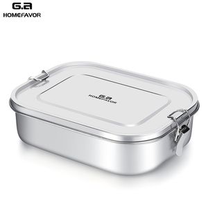 G.A HomeFavor Custom Lunch Box для детского пищевого контейнера Bento Box 304 Top Grade Hanganuess Steel Thermal Metal Box Stock T200111