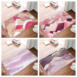 Dywany kolorowe dywan przeciwpoślizgowy maty podłogowe wewnętrzne wystrój domu różowy marmurowy nadruk łazienka kuchnia drzwi wejściowe matcarpets