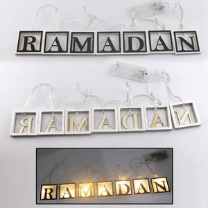 Stringhe LED Mubarak Eid Decorazione Ramadan Festival String Light Lampada da notte Appesa Festa islamica Fornitura cava #YJLED