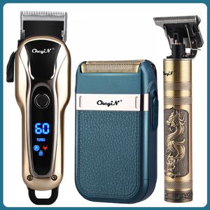 Ckeyin Professional Barber Hair Clipper Rechargeable Electric Finishing Hine Men Beard Trimmer Shaver Cordless Corded 220623