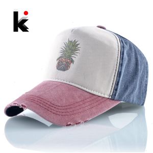 Breathable Baseball Cap Spring Cotton Dad Hats Men Summer Casual Hat For Fashion Pineapple Dog Snapback Hip Hop Bones