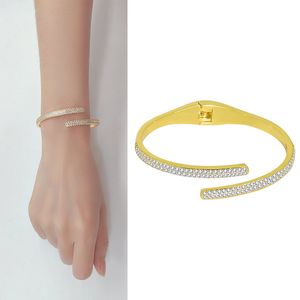 2022 Trendy Elegant Cuff Bangle & Bracelet For Women Charm Fashion Gold Color Crystal Romantic Wedding African Luxury Brand Jewelry Dubai