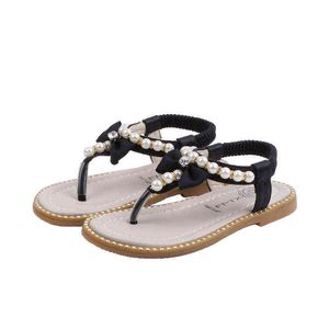 Süße Ethnische Stil Kinder Sandalen Perlen Bogen Mädchen Schuhe Sommer Neue Kinder Schuhe GLADIATOR Sandalen Alias Nia Schuhe G220418