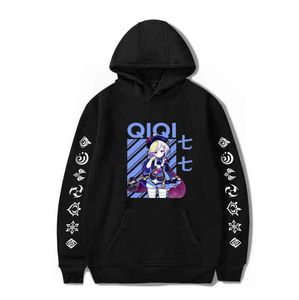 Genshin Impact Hoodies Män kvinnor Sweatshirts Pullover Print Hu Tao Xiao Zhongli Ganyu Qiqi Diluc Tartaglia kläder pojkar flickor y220713