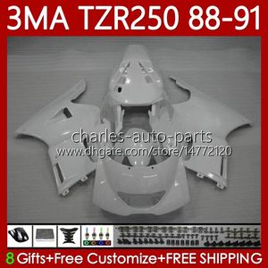 Wróżki Zestaw dla Yamaha TZR-250 TZR250 TZR 250 R RS RR 88 89 90 91 ABS Bodywork 115NO.55 YPVS 3MA TZR250R TZR250RR 1988 1989 1990 1991 TZR250-R Gloss White 88-91 Moto Ciało