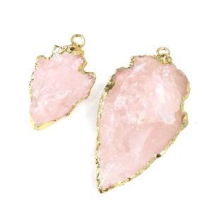 Pendanthalsband naturliga halväda stenbladform Guldpläterad agatbutik för att göra DIY Fashion Charm Necklace Jewelry Gift