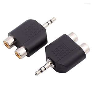 Aydınlatma Aksesuarları Diğer stereo 3.5mm fişe RCA Splitter Adaptör Yüksek Kaliteli Siyah M/F Konektörü 10 PCSOTHER