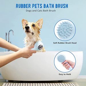 Pet Shower Head Bath Brush 2-in-1 Cat Dog SPA Massage Comb Soft Silicone Pet-Shower Hair Grooming Cmob Dog Cleaning Tool