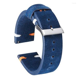 Watch Bands Suede Watchbands Leather Straps 20mm 22mm Vintage Handmade Wristband Quick Release Accessories For Men Hele22