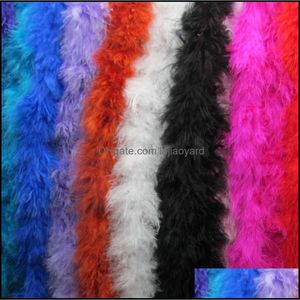 Party Decoration Event Supplies Festive Home Garden cm Meter Colorf Ostrich Feather Boa Feathers Trim Wedding Strip Shawl for Drop