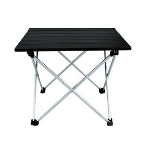Foldable Aluminum Garden Table Set - Portable Camping Desk for Picnic with Metal Top Surface