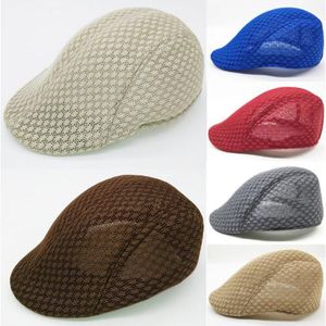 Berets Unisex Fashion Duckbill Breathable Mesh Flats Beret Cap Golf Sboy Cabbie HatBerets