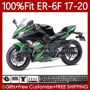 Carene OEM verde nero per KAWASAKI NINJA 650R ER6 F ER 6F 650 R ER-6F ER6F 17 18 19 20 Carrozzeria 137No.40 ER6-F 2017 2018 2019 2020 650-R 2017-2020 Kit corpo stampo ad iniezione