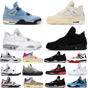 AJ4 Jumpman air retro jumpman Tênis de basquete masculino da união de vela 4 homens Deep Neon Metallic Pack cacto real Jack cimento branco tênis 4s masculino tênis esportivo