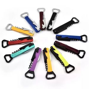 Double Head Bottle Openers Non-Slip ölflaskor Öppnar Multifunktion 4 i 1 Corkscrew Red Wine Cup Open Tool Kitchen Bar 0704