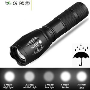 Neue ultrahelle wasserdichte T6/L2/V6 LED-Taschenlampe, Kombinationsauswahl, Zoom, 5 Modi, taktische Taschenlampe, 18650 Batterie für die Jagd