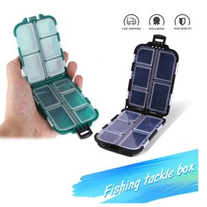 Mini custodia a 10 scomparti per attrezzatura da pesca volante, cucchiaio, gancio, scatola di immagazzinaggio per esche, accessori per la pesca