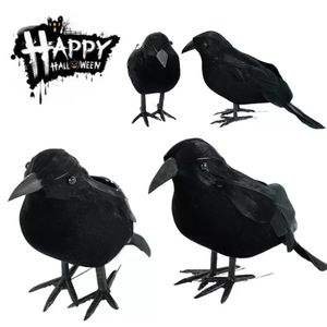 Halloween Black Crow Model Simulation Fake Bird Animal Lekary Toys For Halloween Party Home Decoration Horror Props