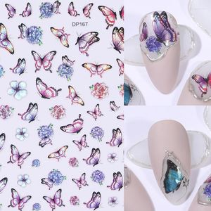 Naklejki naklejki kleje gwóźdź Holografia 3D Flowers Flowers Butterfly Folio Foils Spring Fashion Manicure Art Prud22