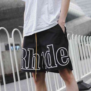 20ss Trendy York Limited Letter Print Drawcord Reflective Casual Beach Shorts