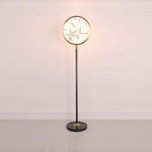 Golvlampor modern led lampa sovrum vardagsrum hörn glas kinesisk kreativ tryck bambu blad säng belysning dekorativ golv