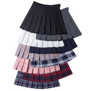 Set di abbigliamento femminile gonna gonna in stile preppy gonne a quadri a pianta alta in vita chic studentessa pieghettate harajuku uniformi ladies girls da ballo skirtscloth