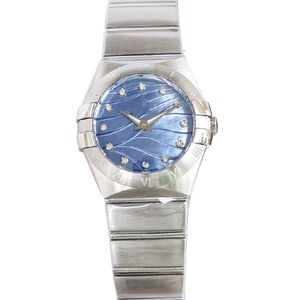 Högkvalitativ kvinnors kvartsklocka Fashion 27mm rostfritt stål Dial Rem Vattenbeständig personlighet Girls Diamond Designer Watch Movement Watches 2022